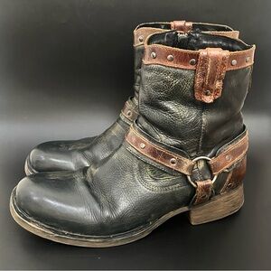 Bed Stu Motley Rubic Portal Boots Side Zip Distressed Mens US Sz 10 *See Details